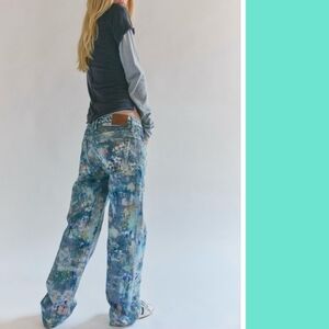 WE THE FREE By FP | Floral Painted Pattern Jeans